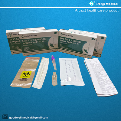 Renji Rapid SARS-COV-2 COVID 19 Antigen Rapid Test Kit Kolloidales Gold Nasentupfer