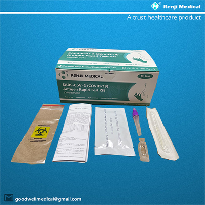 Renji Rapid SARS-COV-2 COVID 19 Antigen Rapid Test Kit Kolloidales Gold Nasentupfer
