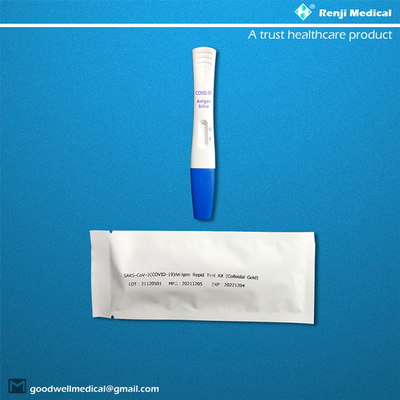 Schneller Antigen-Test des kolloidales Goldcovid-19 mit Nasenrachenraumputzlappen-Exemplaren