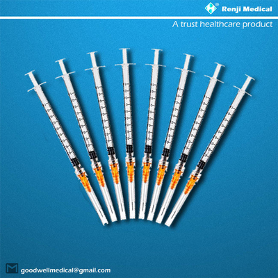 Medizinische Wegwerfverbrauchsmaterialien MSDS, Verschluss-Spritze 25G 1ml Luer mit Nadel