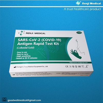 Renji Rapid SARS-COV-2 COVID 19 Antigen Rapid Test Kit Kolloidales Gold Nasentupfer